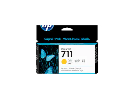 Original HP Ink – Vibrant. Precise. Reliable.
DesignJet 711
Yellow / Amarillo / Jaune / Gelb
HP Bright Office Ink Cartridge
Cartouche d'encre HP Office Bright