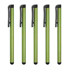 Front. Unique Bargains - 5pcs Stylus Pens for Touch Screens Universal Capacitive Stylus Pencil Sensitivity for All Capacitive Touch Screen Device - Light Green.