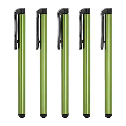 Front. Unique Bargains - 5pcs Stylus Pens for Touch Screens Universal Capacitive Stylus Pencil Sensitivity for All Capacitive Touch Screen Device - Light Green.