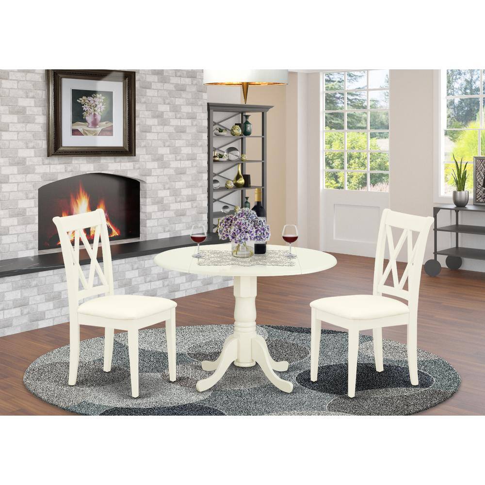 Left. East West Furniture - Dining Room Set Linen White - Linen White.