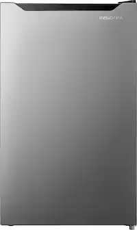 Front. Insignia™ - 4.4 Cu. Ft. Mini Fridge with Door Storage and ENERGY STAR Certification - Stainless Steel.