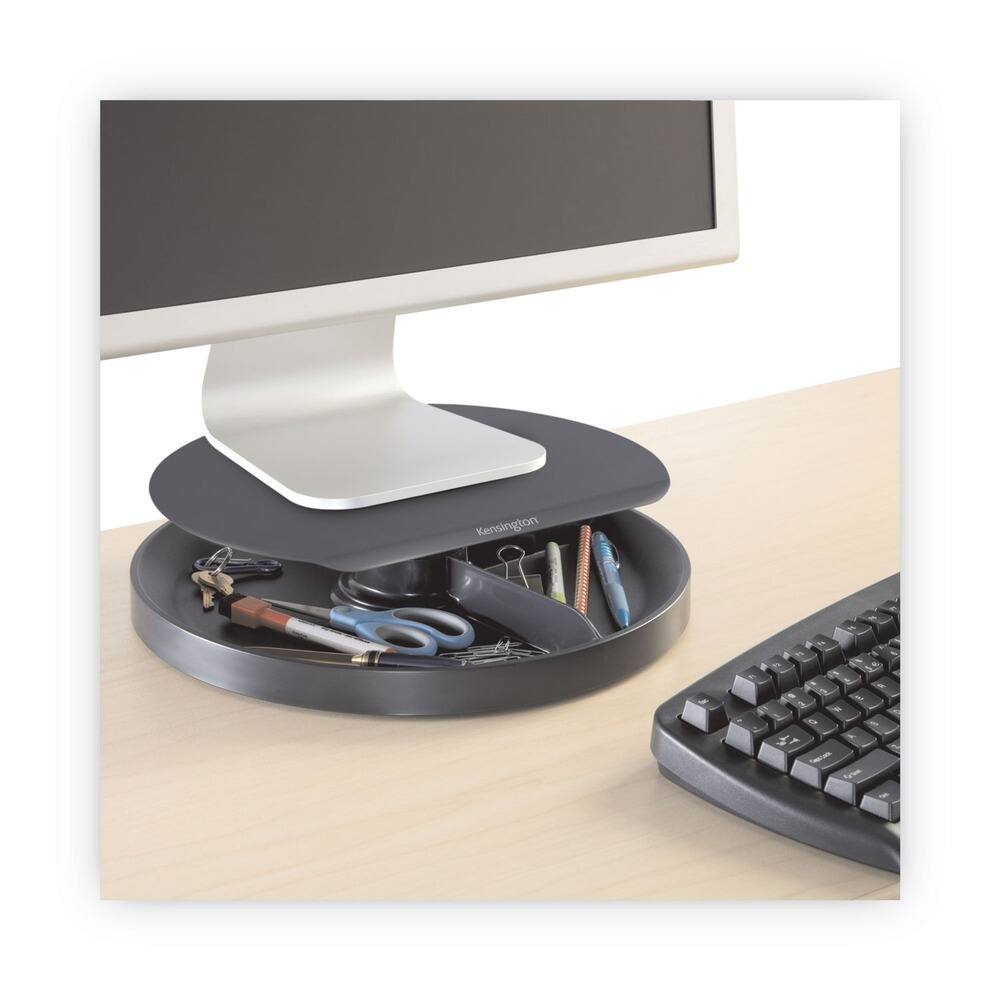 Angle. Kensington - Kensington K52787WW Spin2 12.6 in. x 12.6 in. x 2.25 in. to 3.5 in. Monitor Stand with SmartFit - Black.