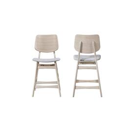 New Classic Furniture - Oscar Wood Counter Dining Chairs Ash (Set of 2) - White
