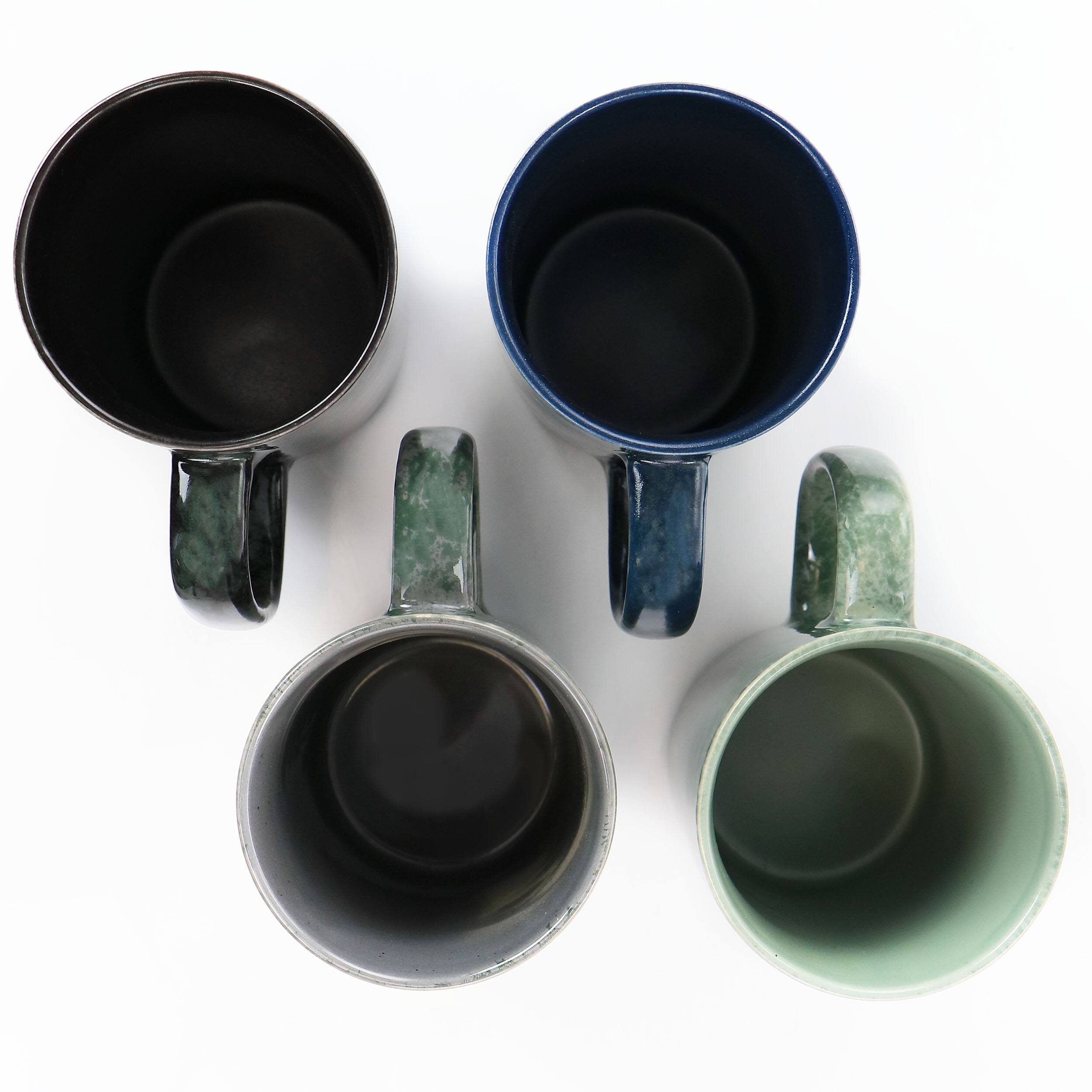 Alt View 8. Mr. Coffee - Mr. Coffee Mr. Sidewalk Blues 18oz 4 Piece Stoneware Mug Set in Assorted Colors - Assorted.