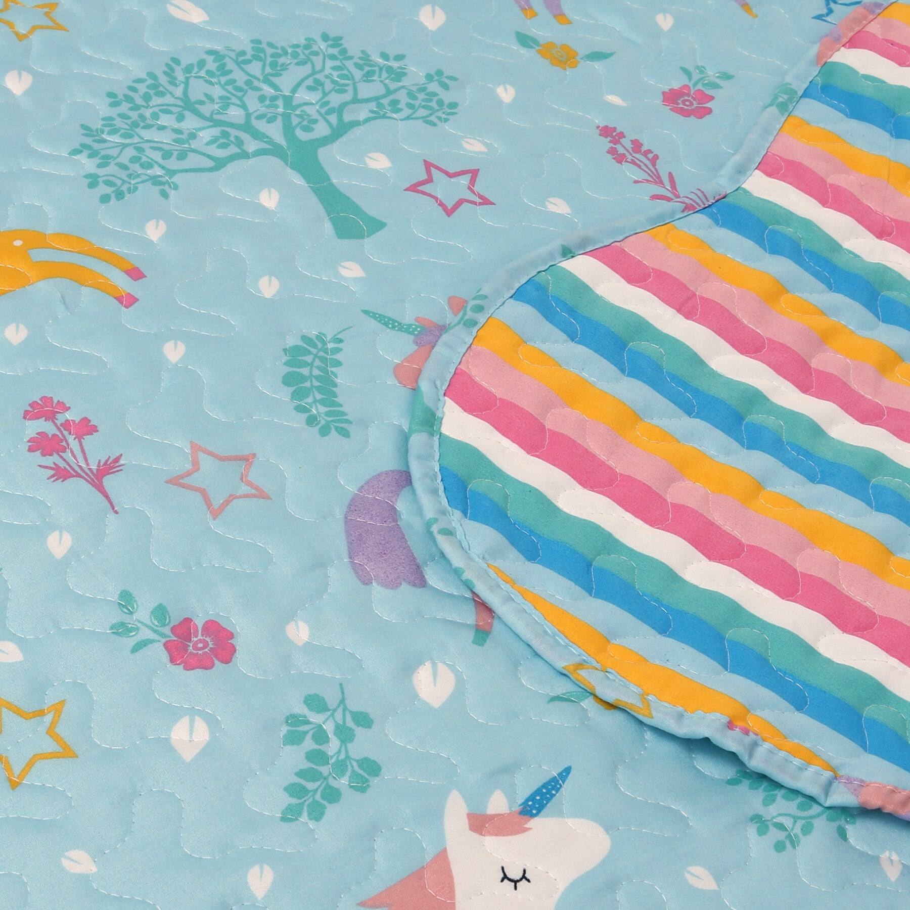 Left. MarCielo - Marcielo Kids Quilt Bedspread Set For Teens Girls Bedding - Blue.