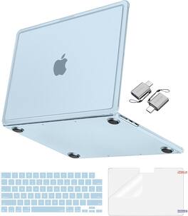 mosiso - 4in1 Kit Case for MacBook Air 13 inch Case M5 M4 M3 M2 Cover for MacBook Air 13.6 Case A3449 A3240 A3113 A2681 2026-2022 - Sky Blue