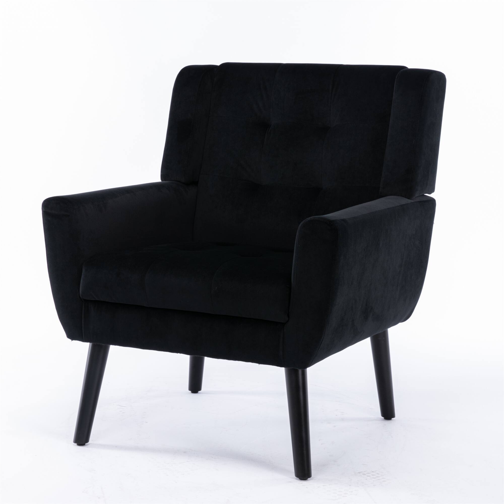 Alt View 6. GOODSILO - Luxury Velvet Upholstered Accent Chair with Ergonomic Design for Living Room and Bedroom Comfort - Black.