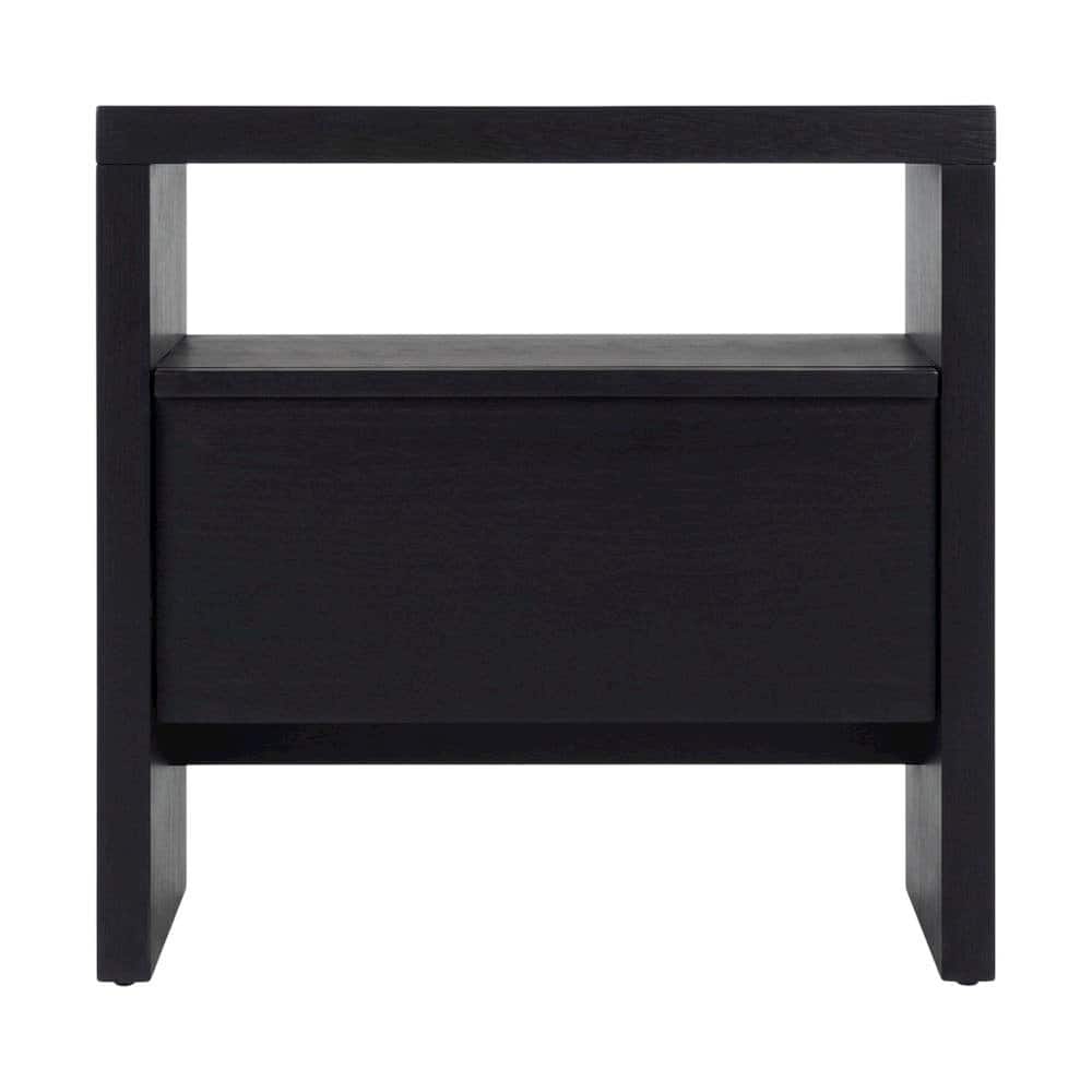 Starlight Canyon Home - Contemporary Nightstand with Mahogany Solid & Oak Veneer Finish - Black