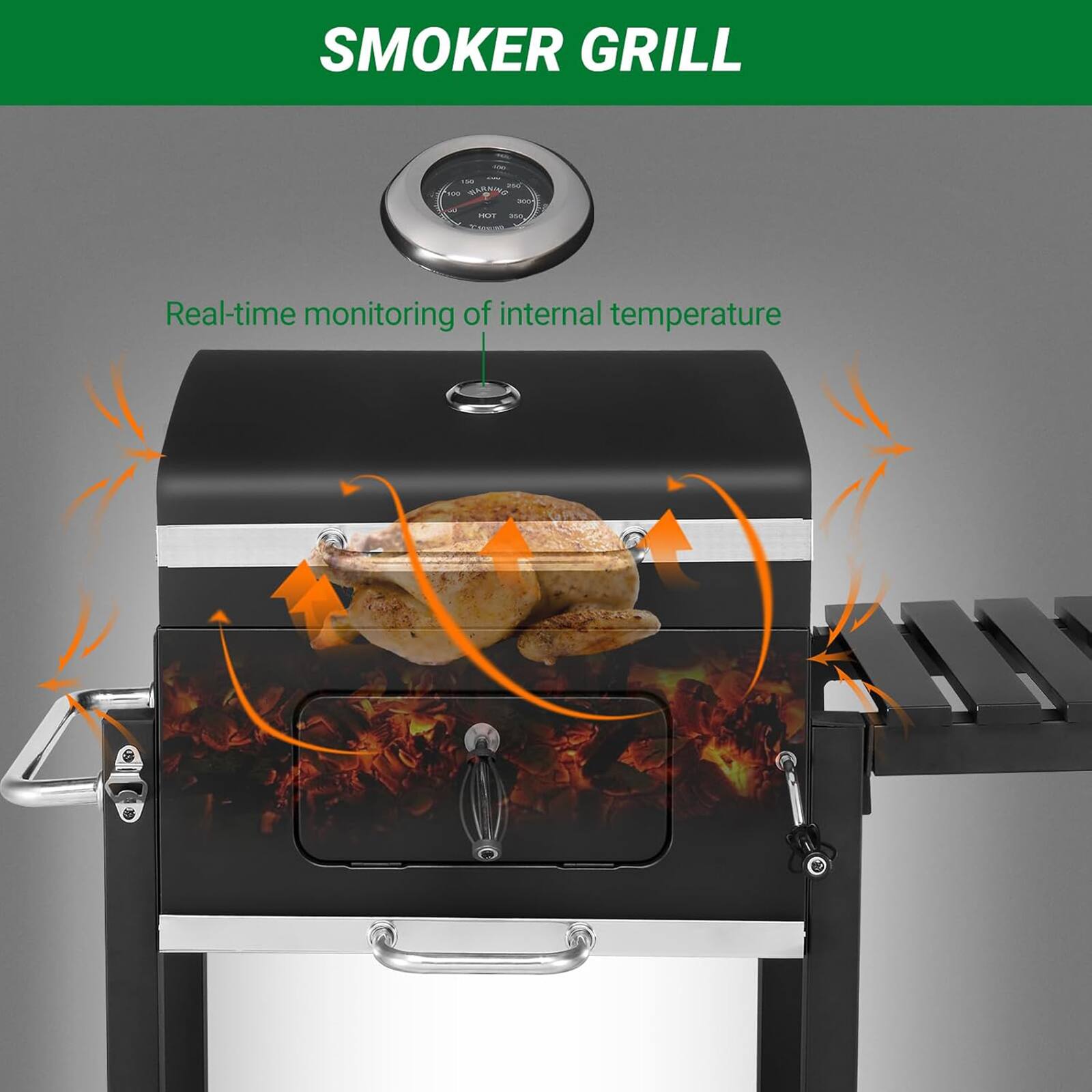 SMOKER GRILL

Real-time monitoring of internal temperature