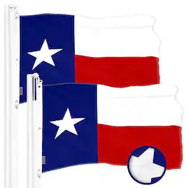 G128 - Texas State Flag Embroidered 5x8 FT Pack of 2, 300D Polyester with Brass Grommets - Assorted Colors
