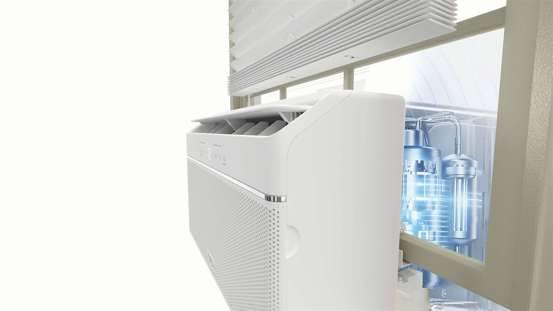 Alt View 5. Midea - Refurbished MAW08U1QWT 8,000 BTU DOE U-Shaped Smart Window Air Conditioner 350 sq. ft - White.