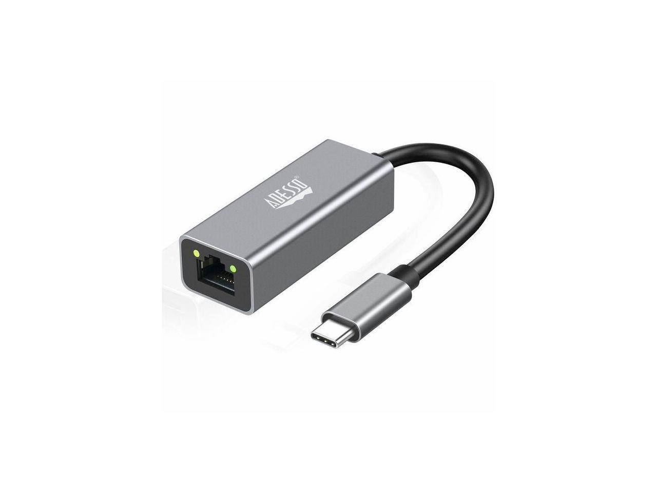 Alt View 4. Adesso - Adesso AUH-5000 USB-C to Ethernet Adapter - Gigabit, Aluminum, LED, Plug & Play, Windows/Mac/Chrome/Linux, TAA.