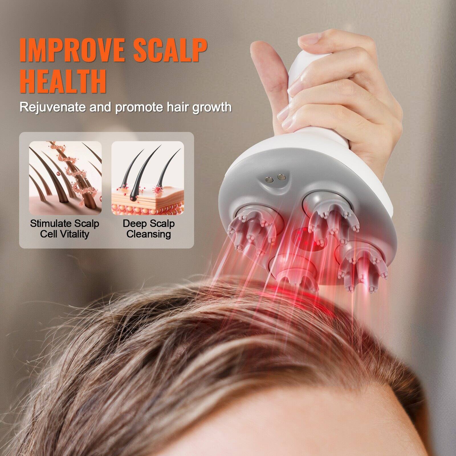 IMPROVE SCALP HEALTH  
Rejuvenate and promote hair growth  

Stimulate Scalp Cell Vitality  
Deep Scalp Cleansing