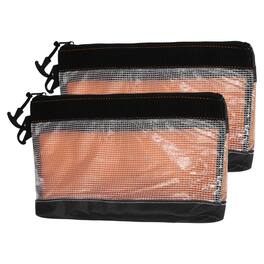 Unique Bargains - 2pcs Canvas Tool Pouch, 12" Multi Purpose Zipper Bag with Clear Window & Metal Hooks, Waterproof - Black