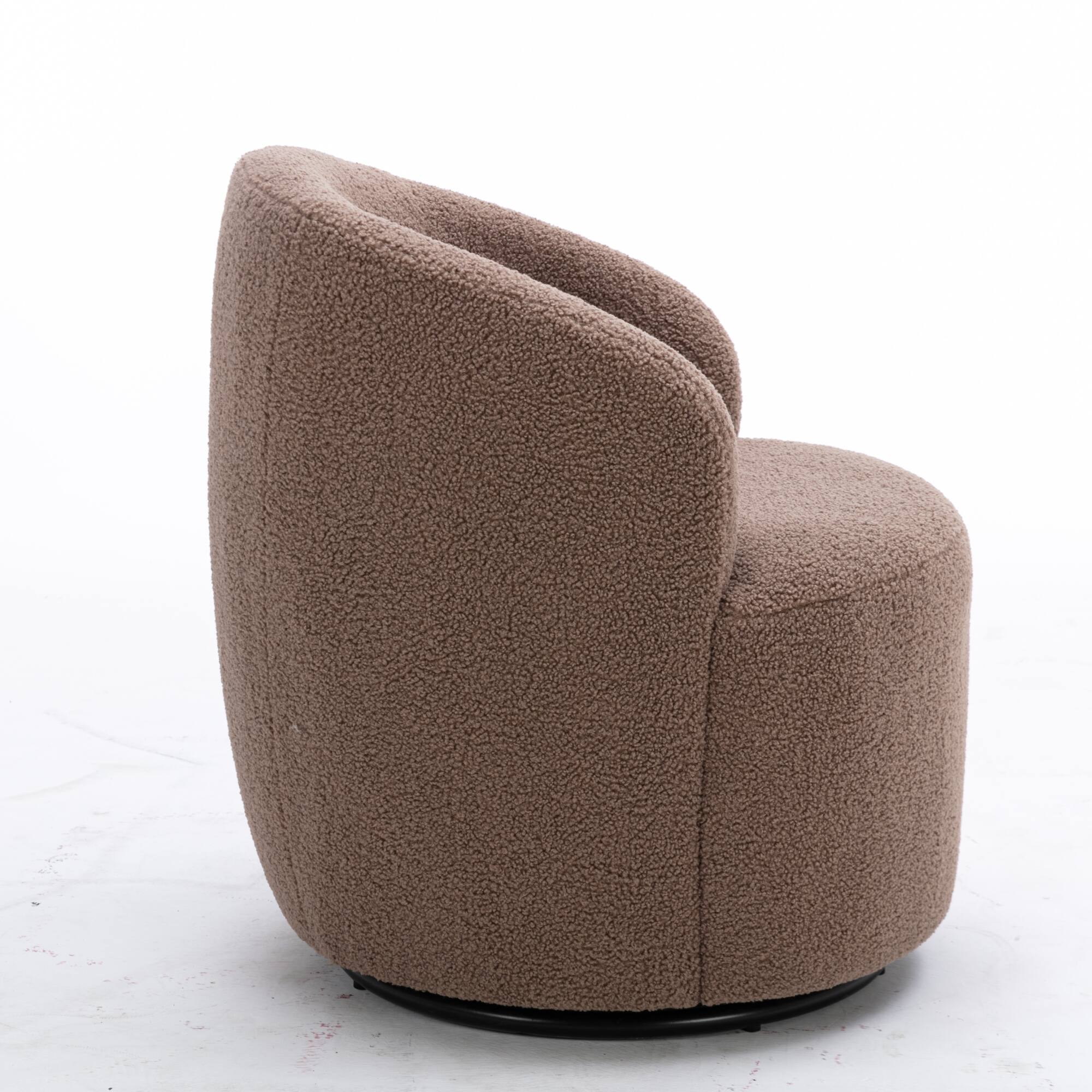 Alt View 9. GOODSILO - Plush Swivel Accent Armchair with Ergonomic Design and 360-Degree Rotation for Modern Interiors - Coffee.