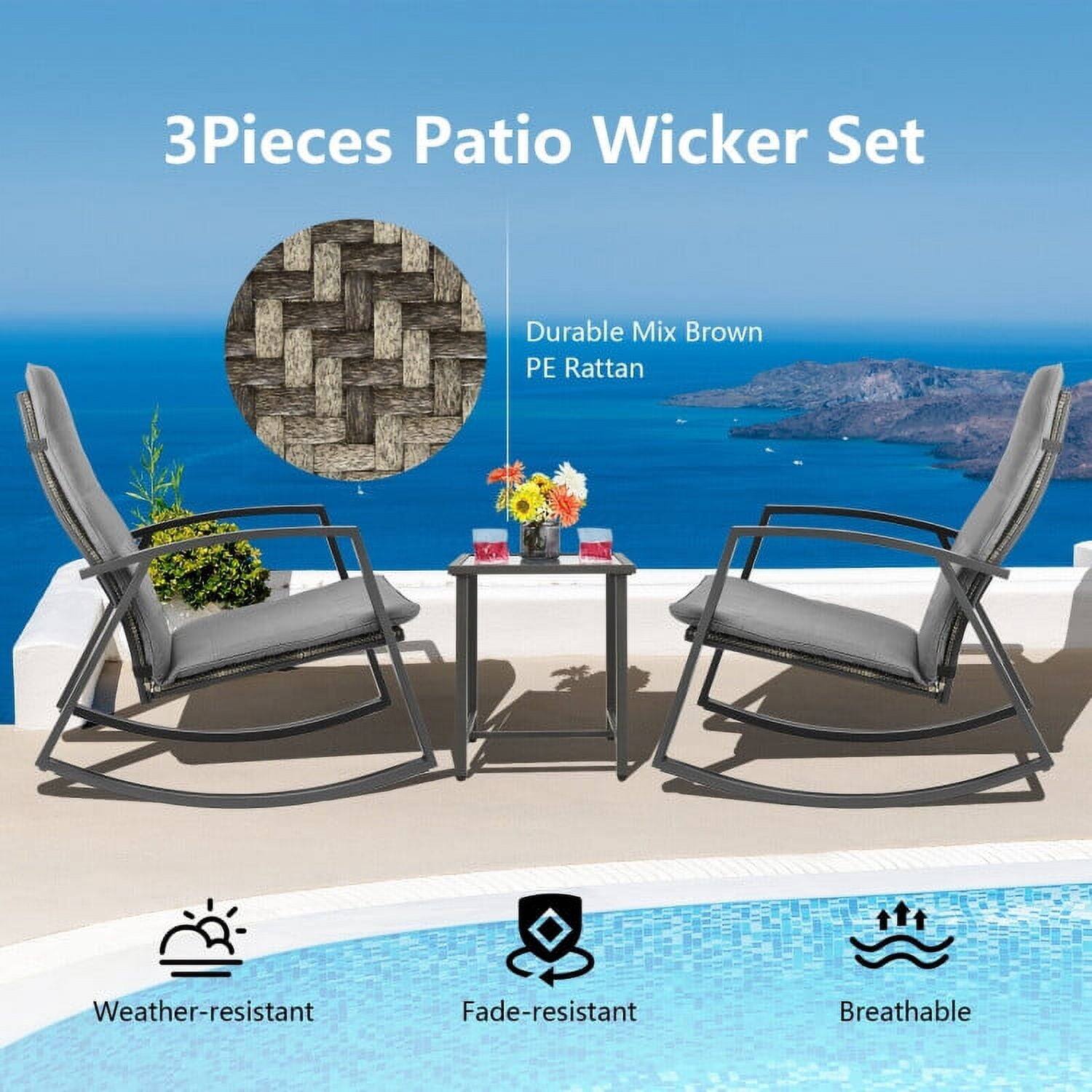 3 Pieces Patio Wicker Set

- Durable Mix Brown PE Rattan
- Weather-resistant
- Fade-resistant
- Breathable