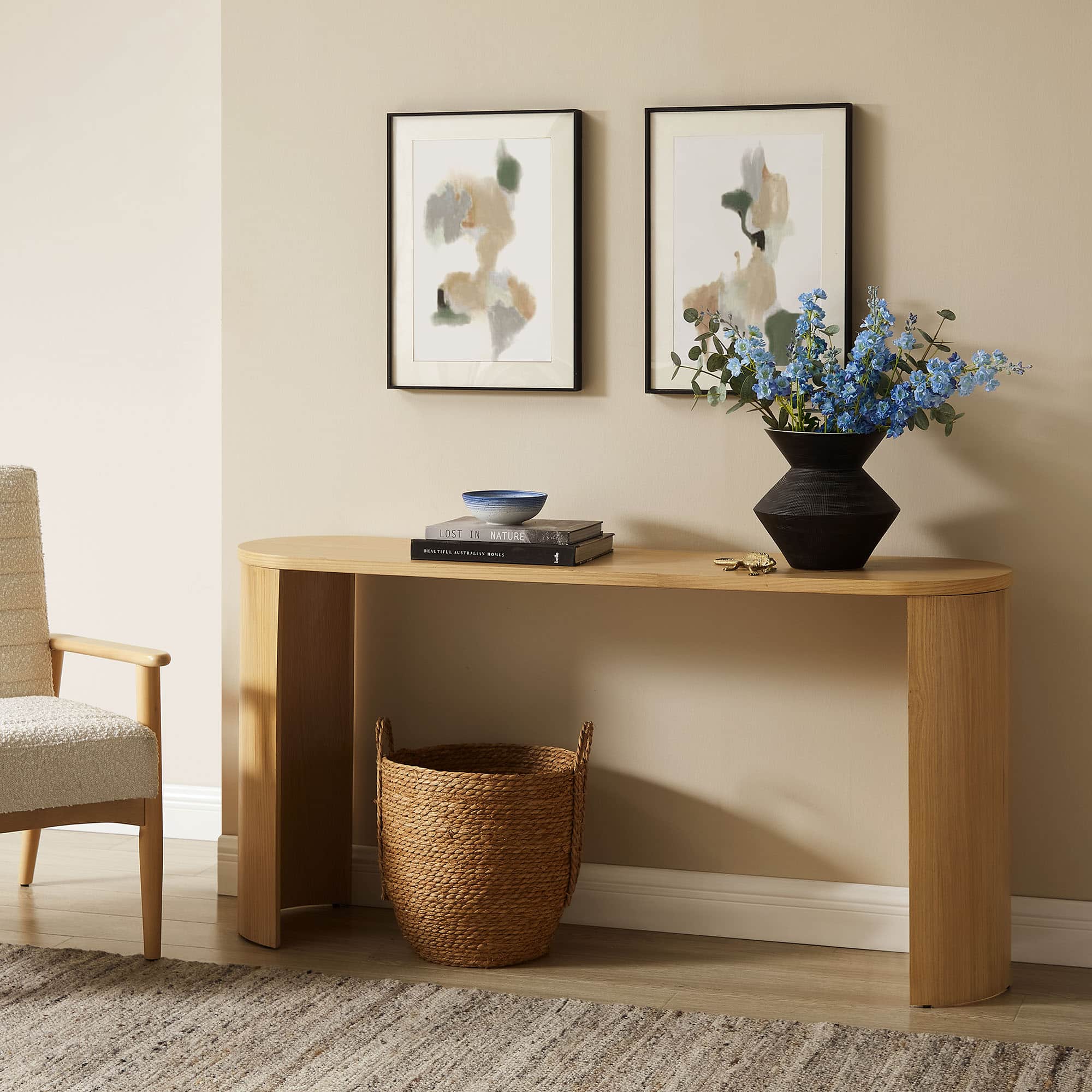 Aspect Oval Wood Entryway Console Table by Modway - Oak