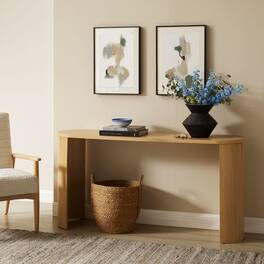 Aspect Oval Wood Entryway Console Table by Modway - Oak