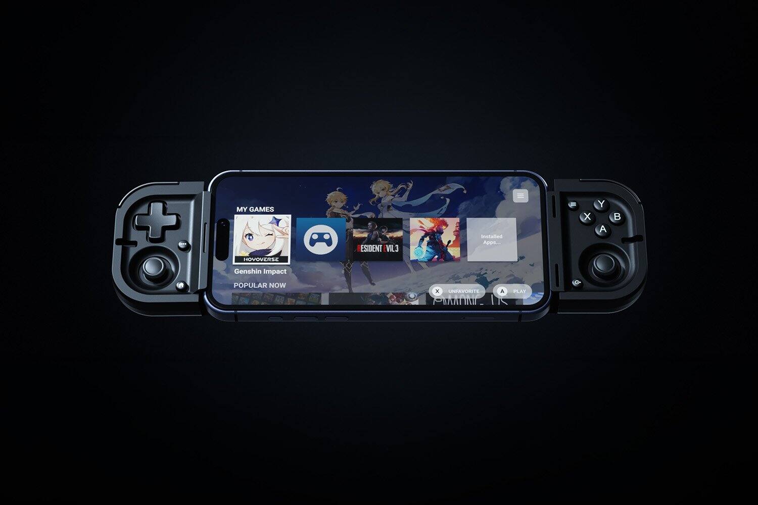 MY GAMES
HOVOVERSE
RESIDENT EVIL 3
Installed Apps...
X Y A

Genshin Impact
POPULAR NOW
x UNFAVORITE
A
PLAY