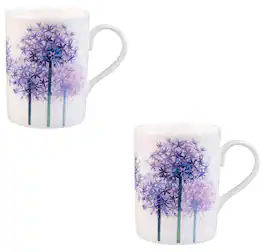 Jiallo - Roy Kirkham LUCY MUG-ALLIUMS, Set of 2, Design: 3 Stems - Mutli color