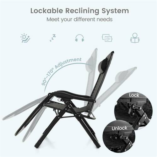 Lockable Reclining System  
Meet your different needs  

90°-170° Adjustment  

Lock  
Unlock
