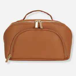 Hynes Eagle - Luxe Makeup Bag & Vanity Case - Caramel Brown