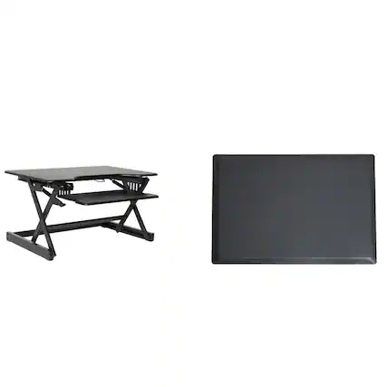 Front. Rocelco - 32" Height Adjustable Standing Desk - Black.