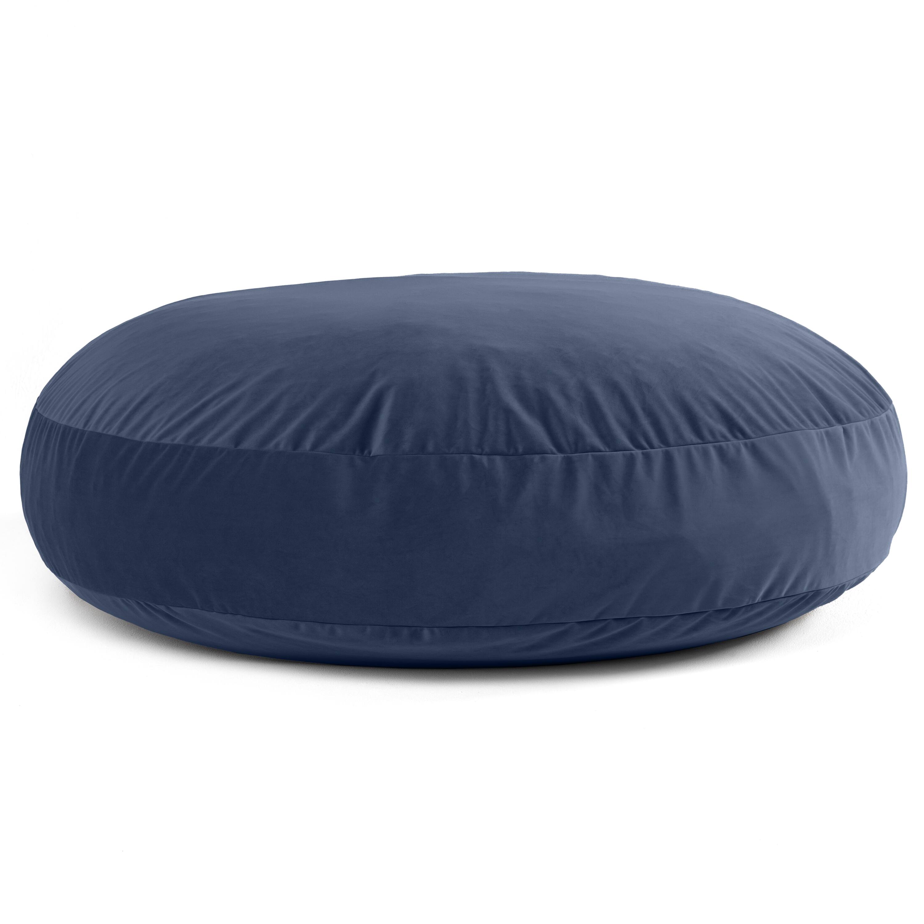 Front. Jaxx - Jaxx 6 Foot Cocoon - 2-in-1 Convertible Bean Bag Bed & Large Bean Bag Chair for Adults, Premium Lush Velvet - Navy Blue - Lush Velvet Navy Blue.