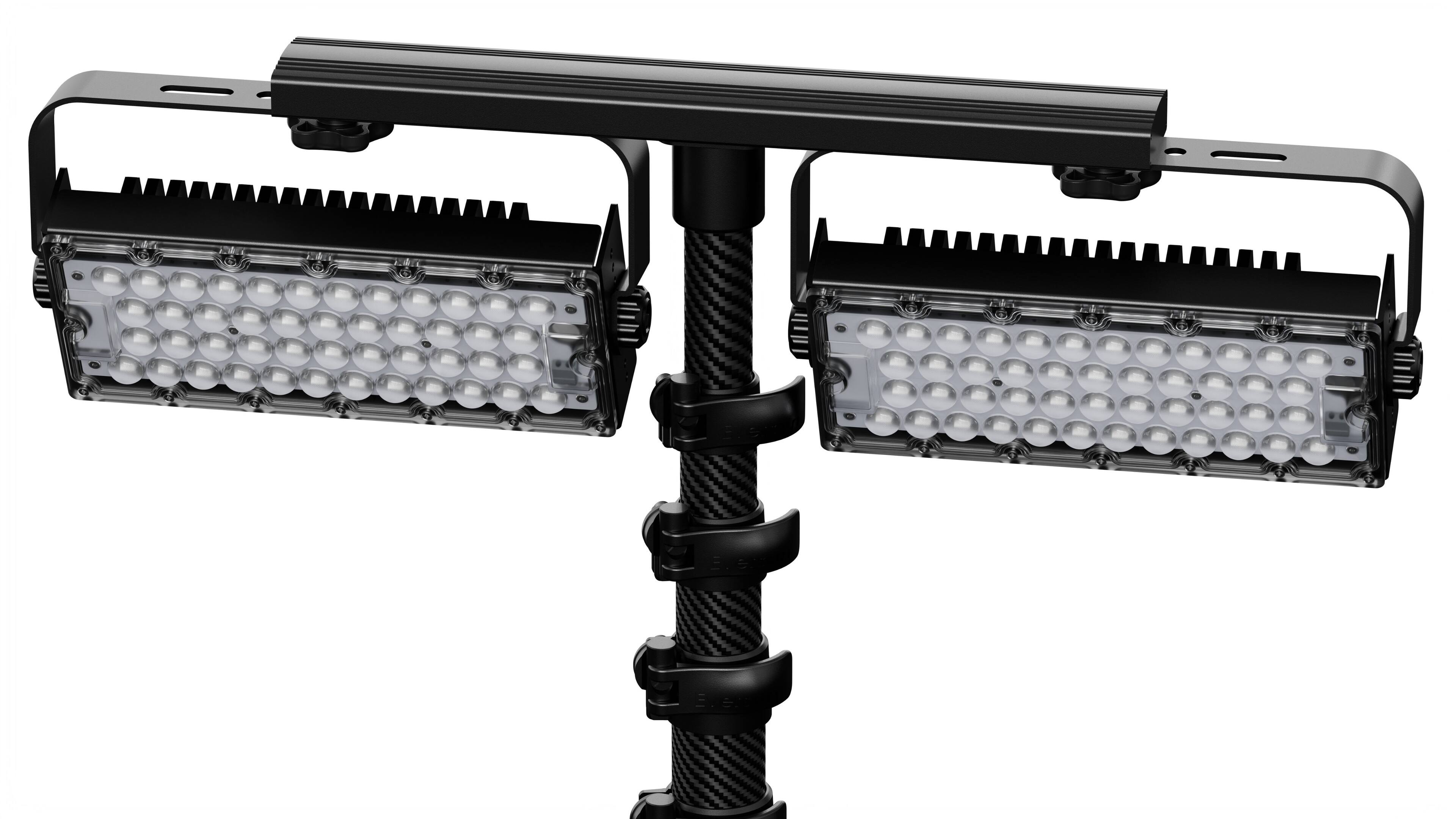 Angle. Eversun - Apollo S Portable Lighting Two Tower Bundle for Padel, Pickleball, or Volleyball.