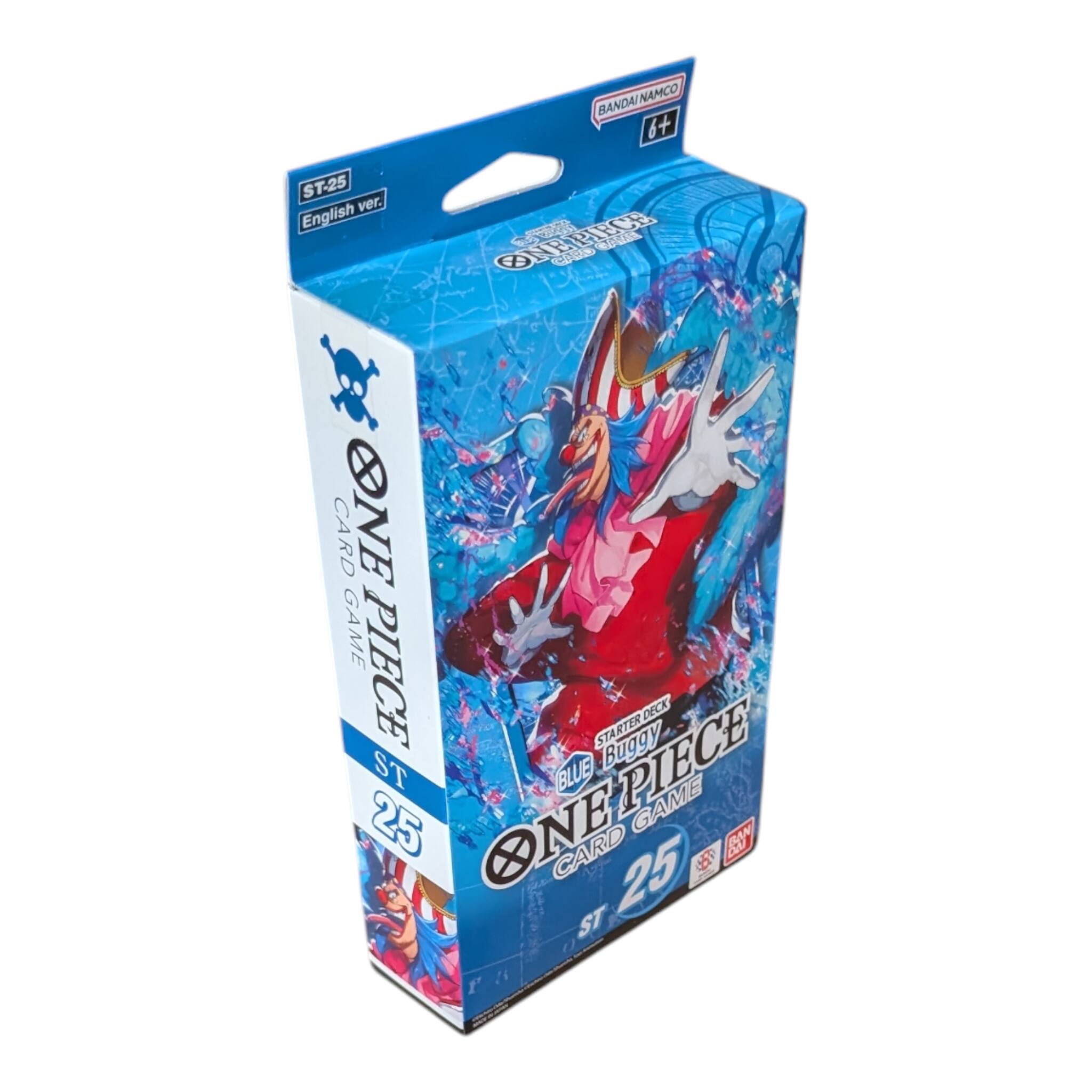 BANDAI NAMCO  
6+  
ST-25  
English ver.  
ONE PIECE CARD GAME  
STARTER DECK  
BUGGY BLUE PIECE  
25  
ST  
EAN  
EU  
25  
ST  
I