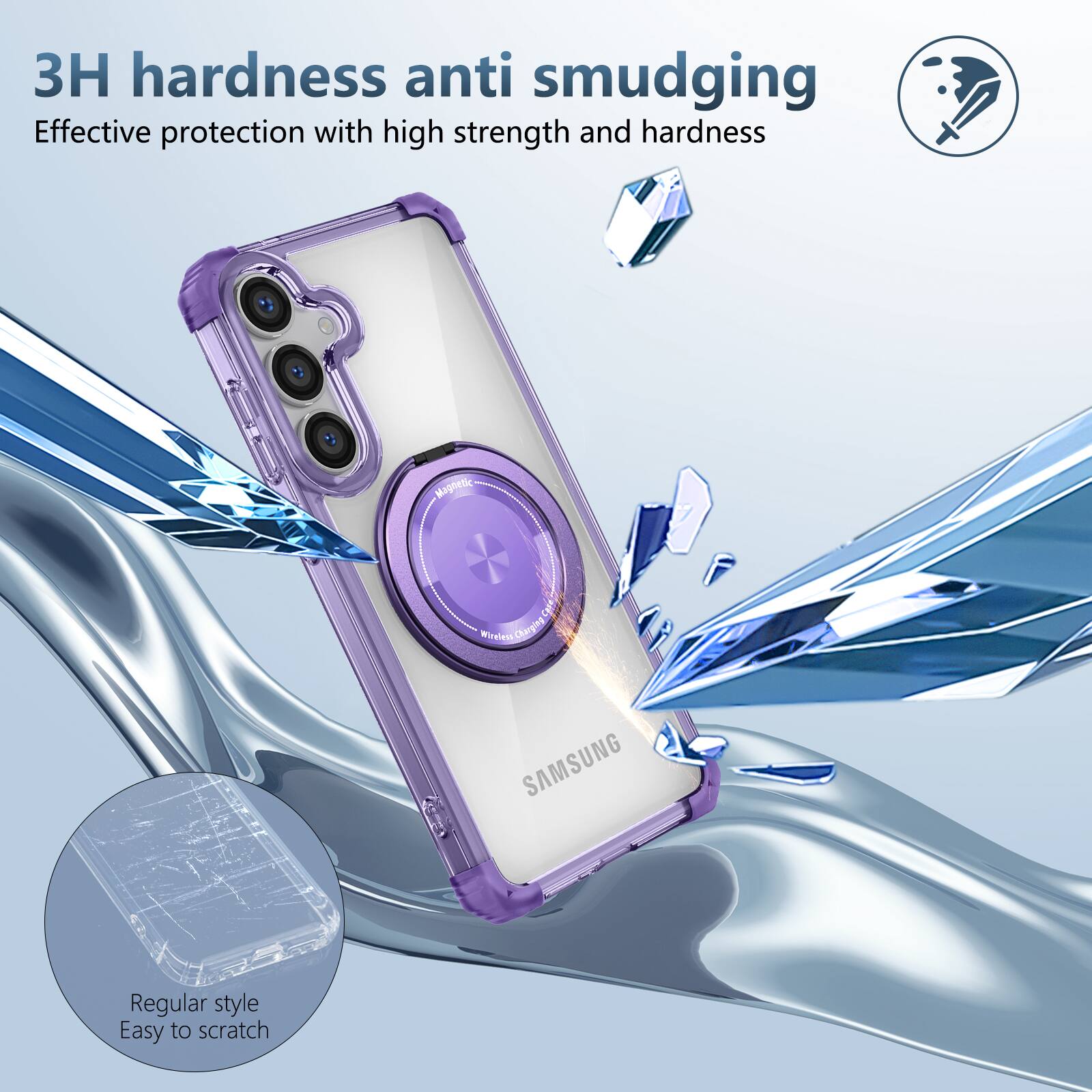 3H hardness anti smudging  
Effective protection with high strength and hardness  

Regular style  
Easy to scratch