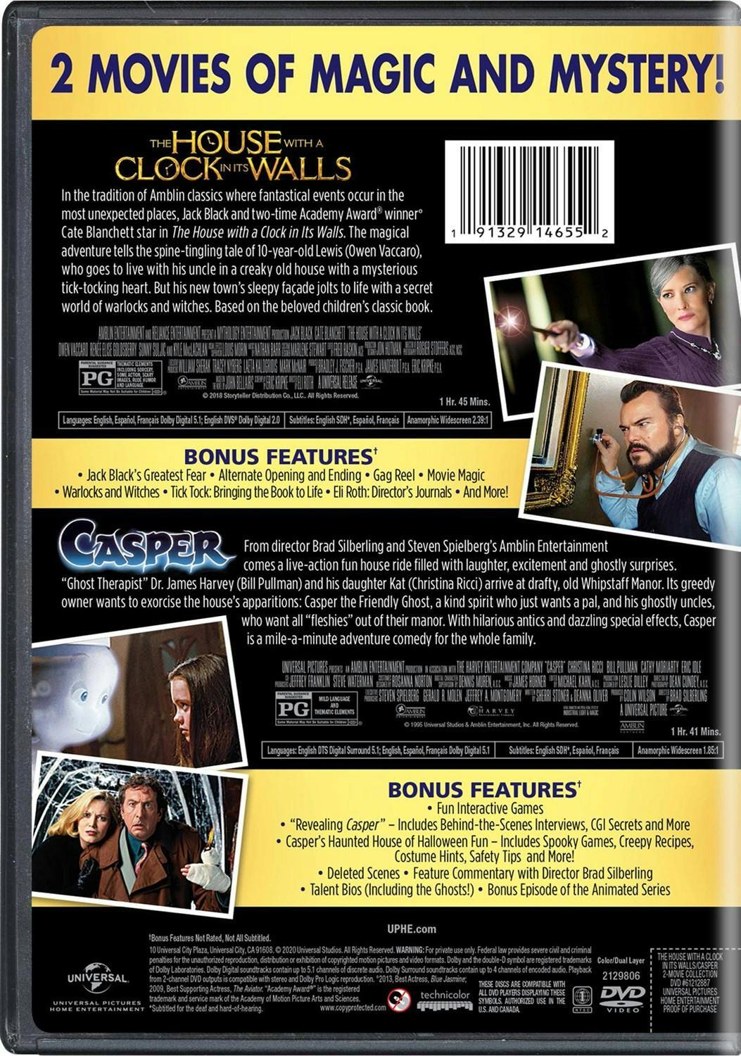 Back. The House with a Clock in Its Walls/Casper (DVD Double Feature) [DVD].
