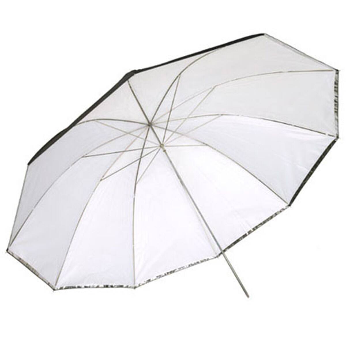 Alt View 4. Glow - Glow 72" White Parabolic Umbrella with Removable Silver/Black Layer.
