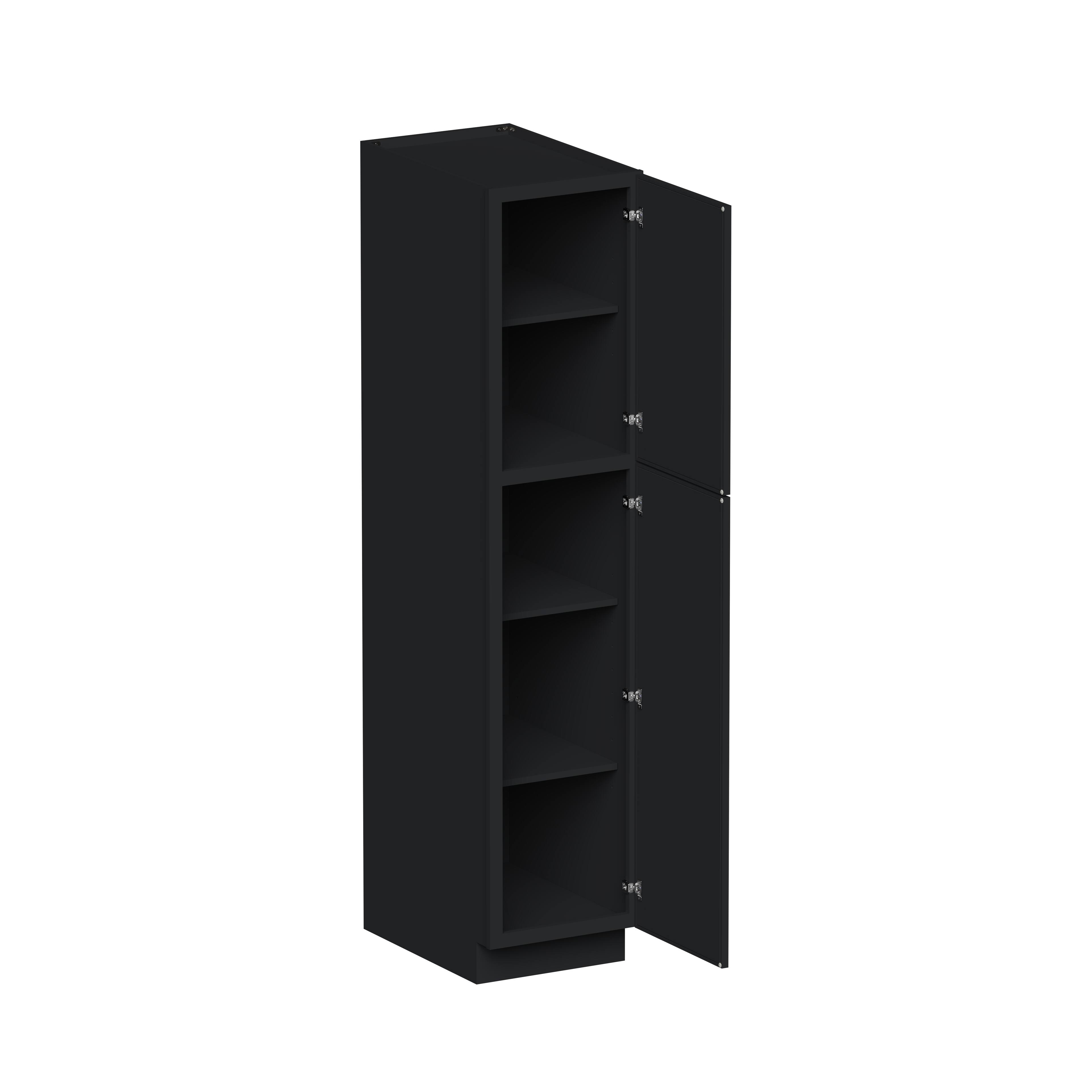 Angle. Boyel Living - 18-in W x 84-in H x 27-in D Shaker RTA Kitchen Pantry Tall Cabinet with Soft-Close - Black.