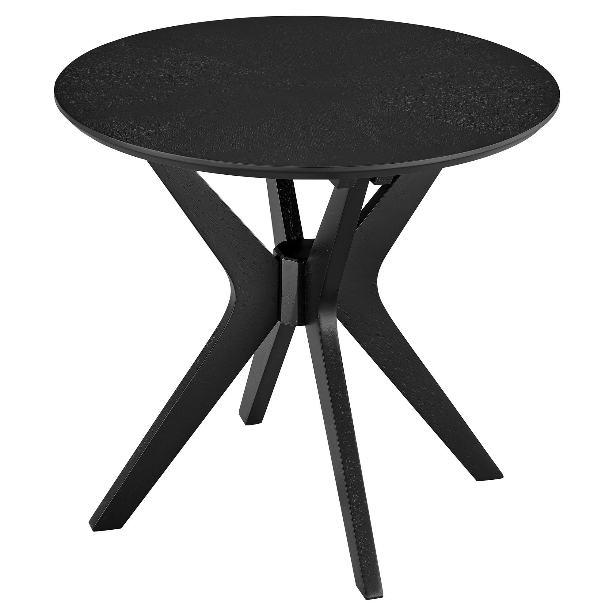 Angle. Modway - Crossroads 24" Round Wood Side Table by Modway - Black.