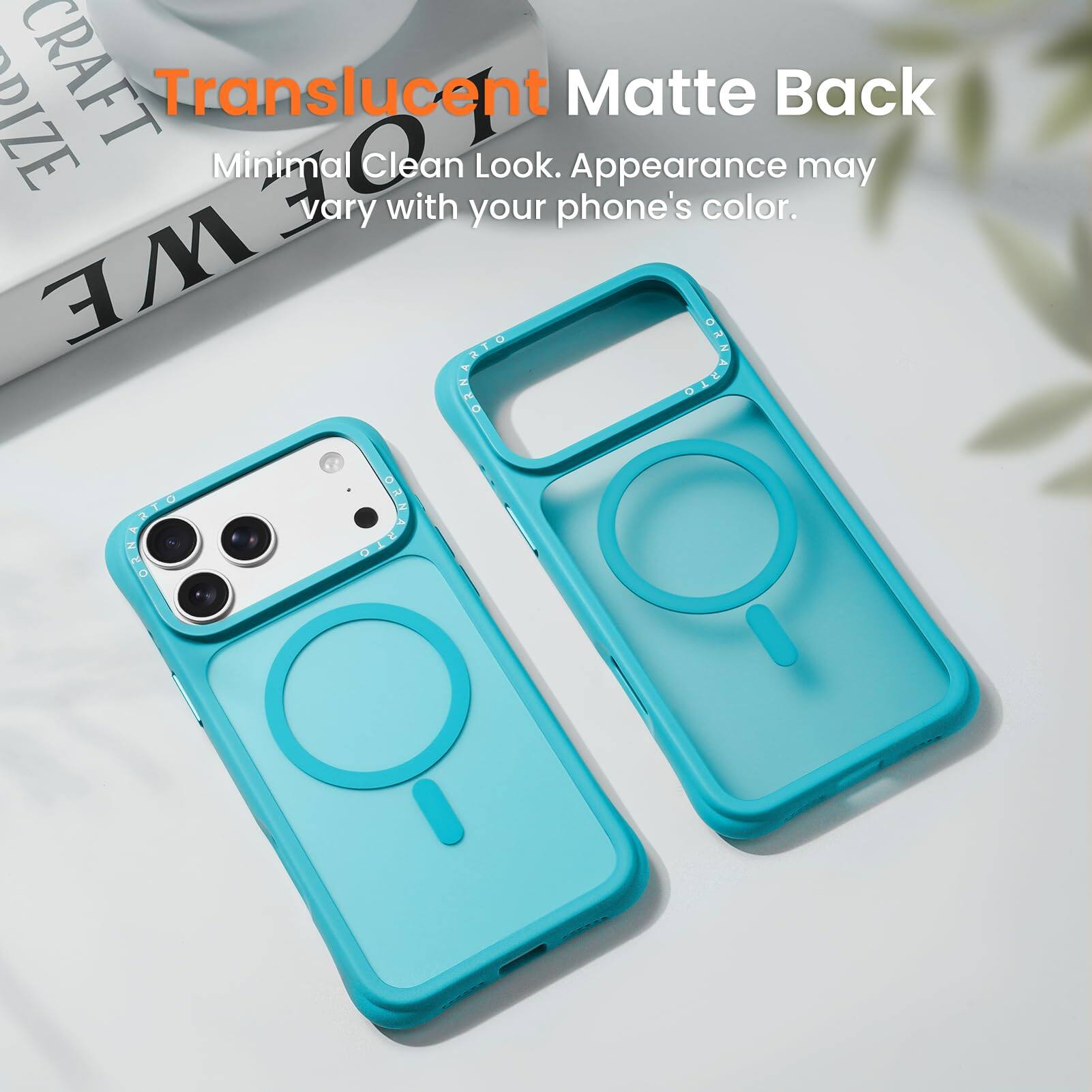 Translucent Matte Back  
Minimal Clean Look. Appearance may vary with your phone's color.