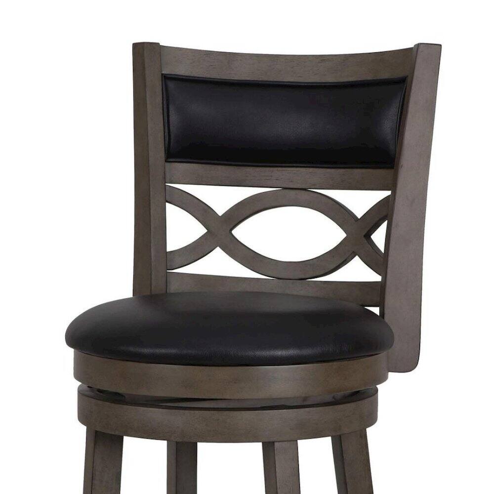 Alt View 1. FurniFact - Gray Wood Swivel Bar Stool Set of 2 - Grey.