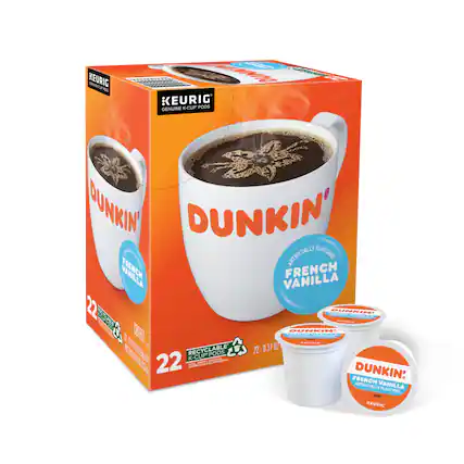 Alt View 11. Dunkin' - French Vanilla , Keurig Single Serve K-Cup Pods, Light Roast Coffee, 22 Count.