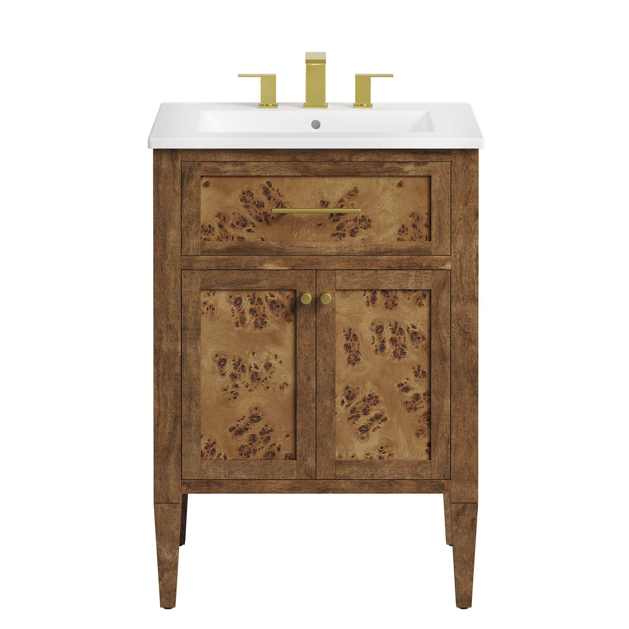 Alt View 4. Modway - Elysian Bathroom Vanity Basin Included by Modway - White Brown.