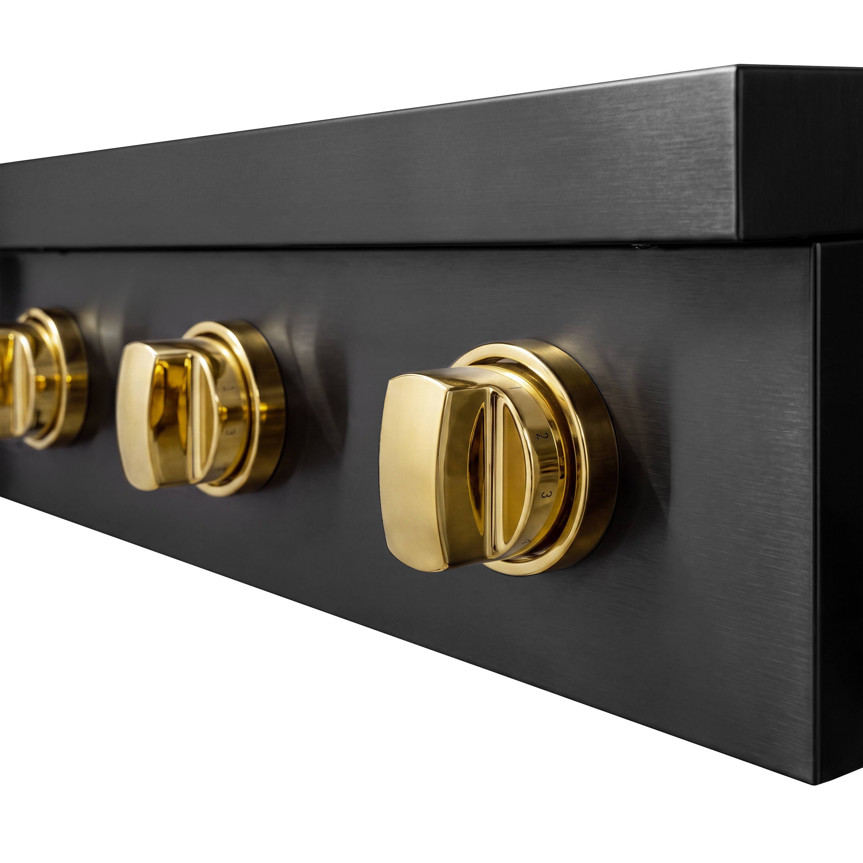 Alt View 9. ZLINE - Autograph 30 in. Paramount Built-in Induction Rangetop with 4 Element Cooktop in Black Steel & Polished gold Accents - Black Stainless Steel.