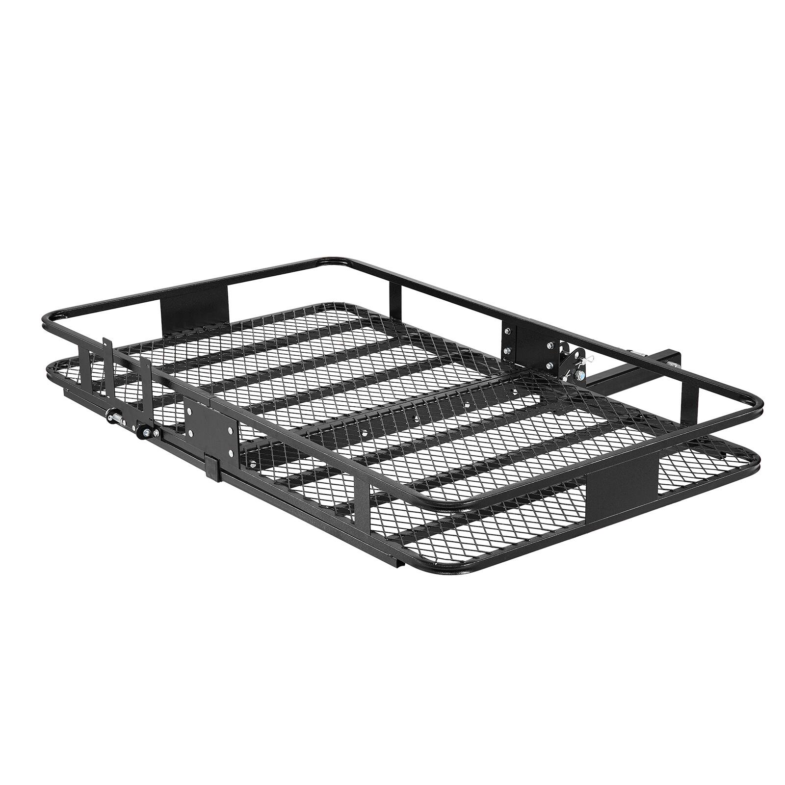Alt View 5. VEVOR - Hitch Mount Cargo Carrier, 60" x 36" x 6" Folding Rear Luggage Rack Basket with Waterproof Cargo Bag - Black.