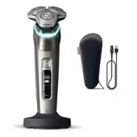 Philips Norelco - i9000 Prestige Rechargeable Wet & Dry Shaver with Charge Stand, Precision Trimmer and Premium Case - Chrome - Angle_Zoom