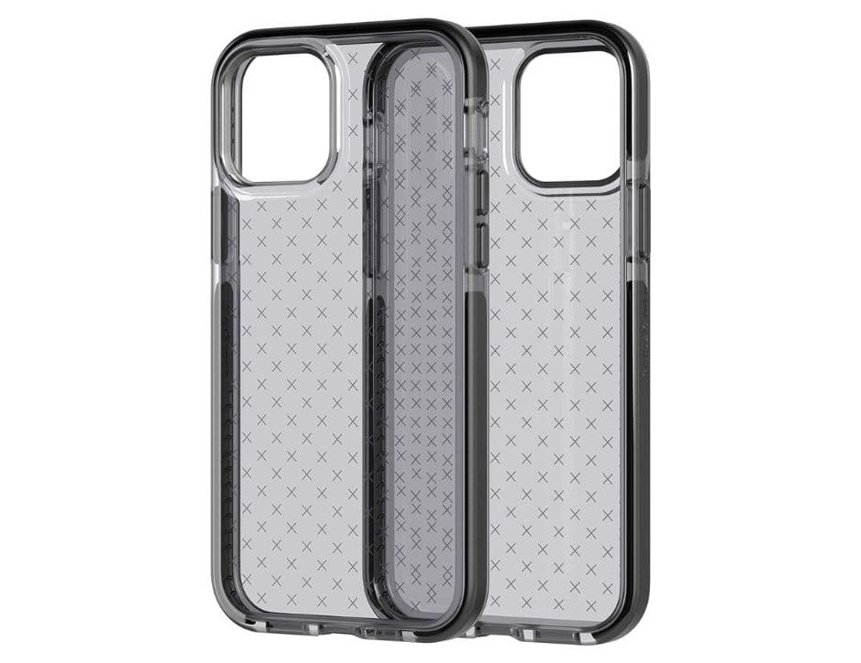Front. Tech21 - Tech21 Evo Check Phone Case for Apple iPhone 12 and 12 Pro 5G with 12 ft Drop Protection - Smokey Black - Smokey Black.