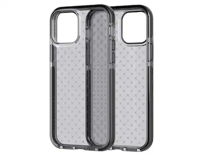 Tech21 Evo Check Phone Case for Apple iPhone 12 and 12 Pro 5G with 12 ft Drop Protection Smokey Black