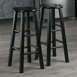Winsome Wood - Element 2-Pc Bar Stool Set - Black