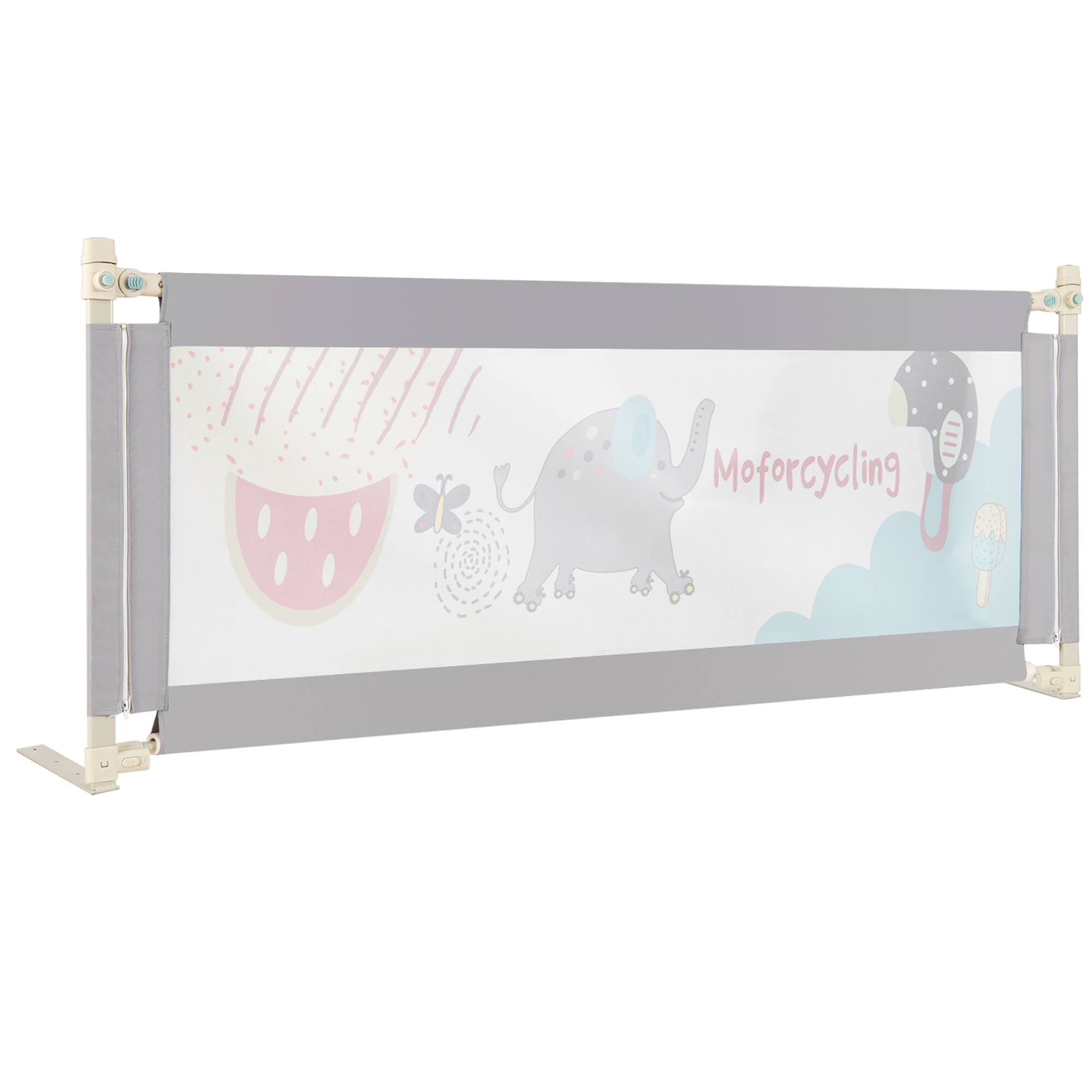 Gymax - 77'' Bed Rails for Toddlers Vertical Lifting Baby Bedrail Guard with Lock Grey - Gray price history on PriceWatchPro