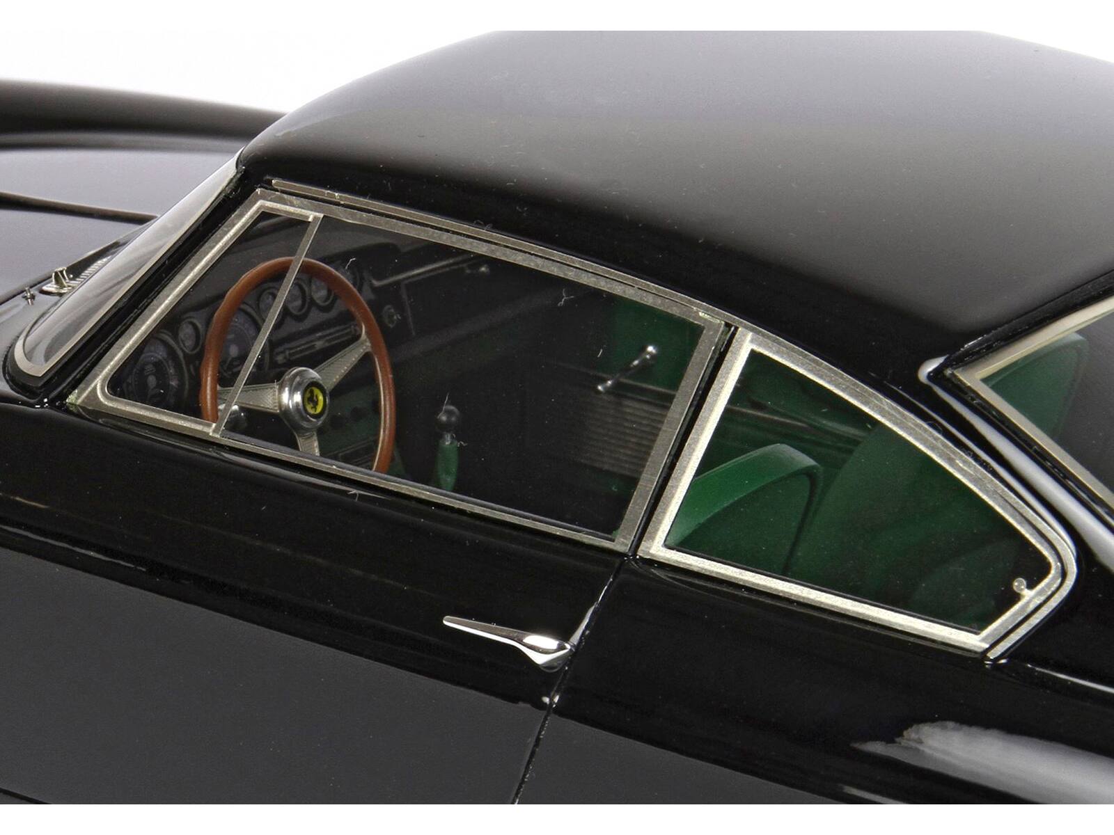 Alt View 2. BBR - 1961 Ferrari GTE 2+2 Serie I S/N 2999GT Black with Green Interior w/DISPLAY CASE Ltd Ed to 68 pcs 1/18 Model Car by BBR.