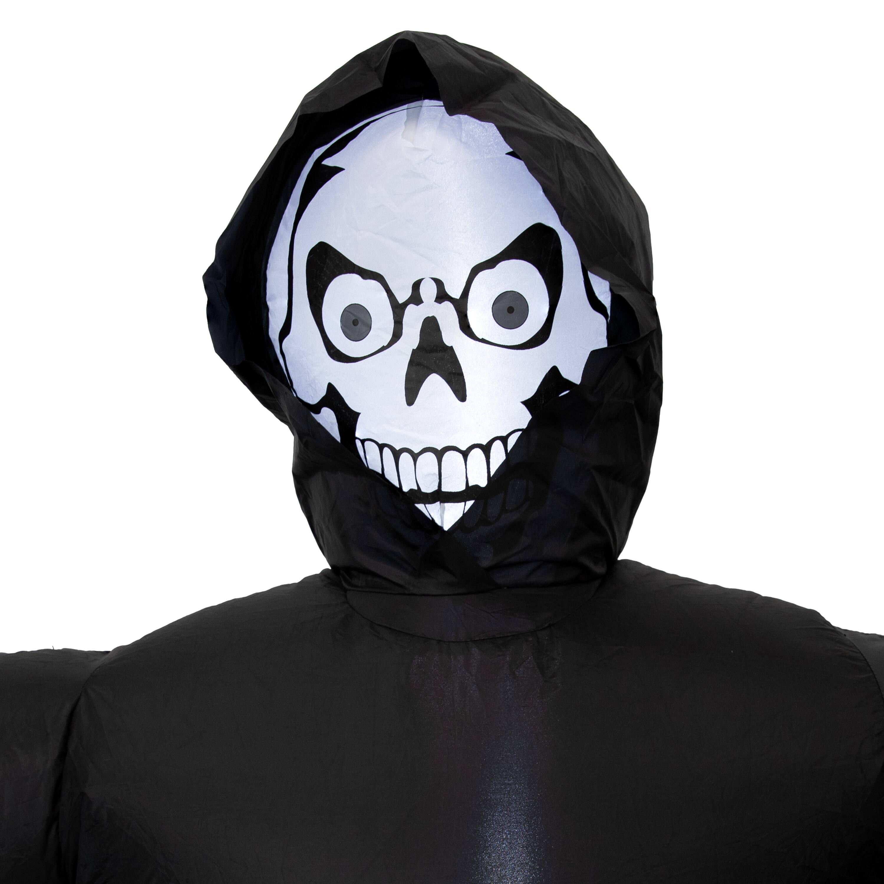 Alt View 10. Sunnydaze - 7 ft Grisly Grim Reaper Outdoor Inflatable Halloween Decoration - Black.