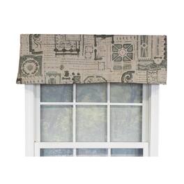 RLF Home - Le Jardin Tailored 100% Cotton with Fully Lined 3" Rod Pocket Valnance for Windows 50" x 14" - Green