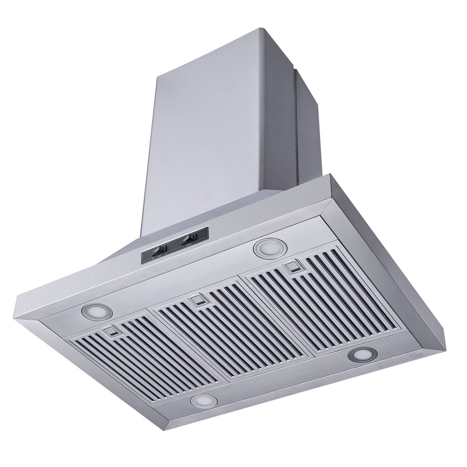 Left. Winflo - Winflo 30 inch Convertible 300-CFM Stainless Steel Island Range Hood - Stainless Steel.